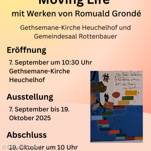 Bild zeigt das Programm für die Wanderausstellung. Das Programm ist als barrierefreies PDF auf der Seite verfügbar.