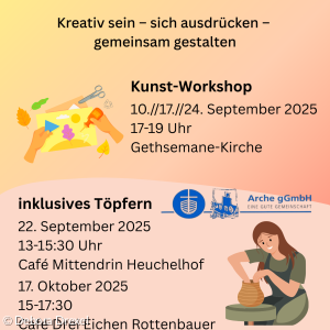 Das Bild enthält das Programm zur Kunst zum Mitmachen. Das Programm ist als barrierefreies PDF auf der Seite hochladbar.