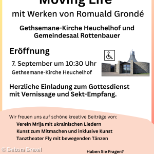 Das Bild enthält das Programm zur Einführung der Wanderausstellung. Das Programm ist als barrierefreies PDF auf der Internetseite verfügbar.